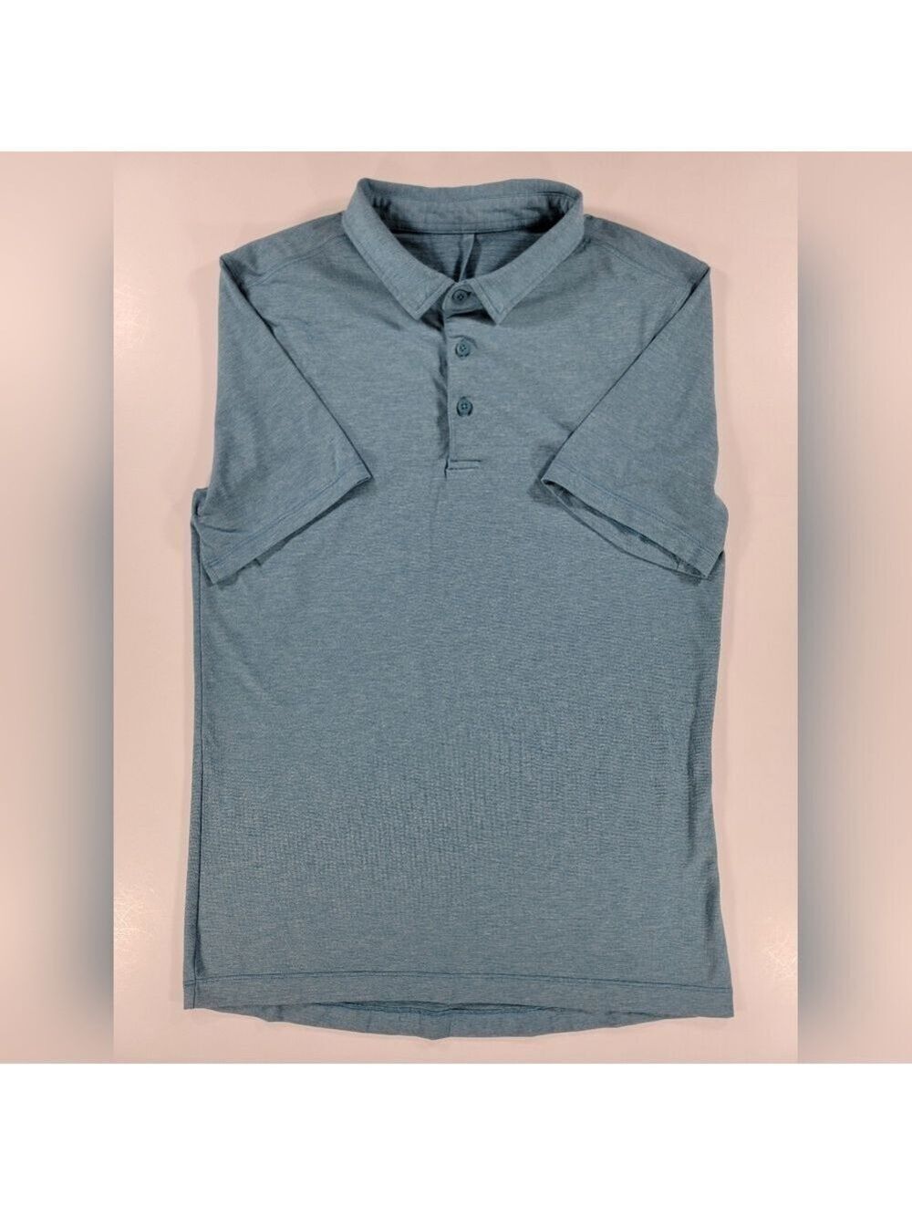 Lululemon Evolution Polo Tech Pique Mens Code Blue Short Sleeve Slim Golf Medium